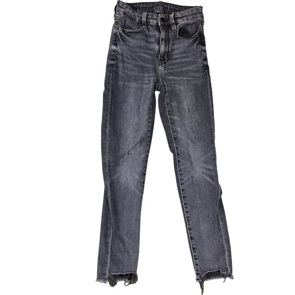 American Eagle Womens Super High Rise Jegging Size 00 Short Washed Black - Picture 9 of 12